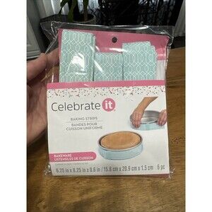 Celebrate It Baking Strips 6pc teal, and white fabric